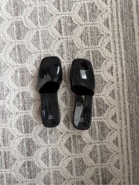 Target Black Patent Slide Sandals